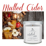 Mulled Cider Luxury Coconut + Soy Wax Wood Wick Candle | 11 oz Glass Tumbler with Silver Lid | Hand Poured | Zero Waste & Reusable | Minimalistic Design - Earth's Own Bath & Body