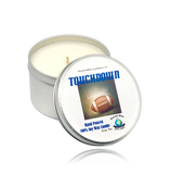 Touchdown Leather Football Man Cave Soy Wax Candle | 8 oz | Hand Poured | Zero Waste & Reusable Tin | Man Cave Design | Hemp or Cotton Wick | FREE Gift Box! - Earth's Own Bath & Body