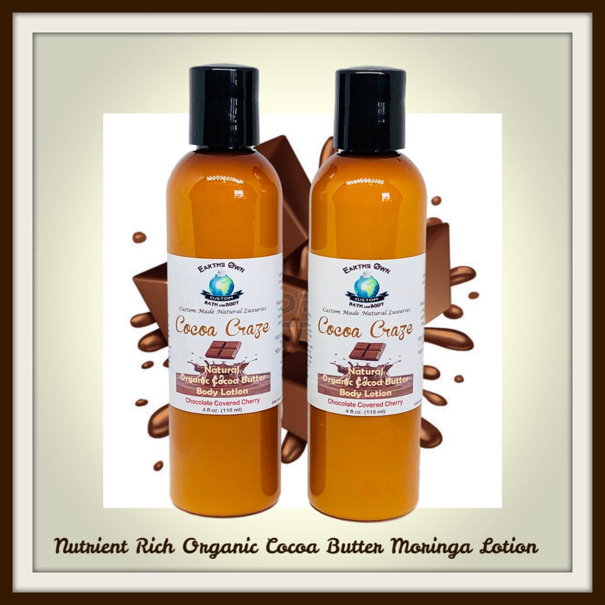 Rusten Intervenere sløring 8 oz Cocoa Craze Organic Cocoa Butter & Moringa Body Lotion | PEG Free –  Earth's Own Bath & Body