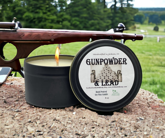 Gunpowder & Lead Soy Wax Candle - Choose Size