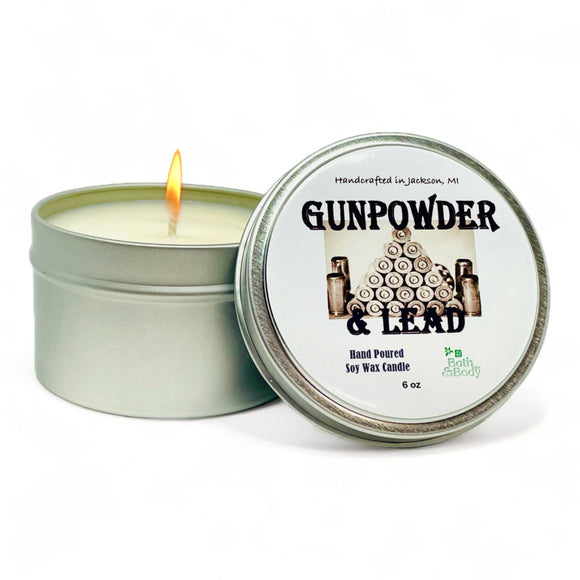 Gunpowder & Lead Man Cave Soy Wax Candle - Choose Size