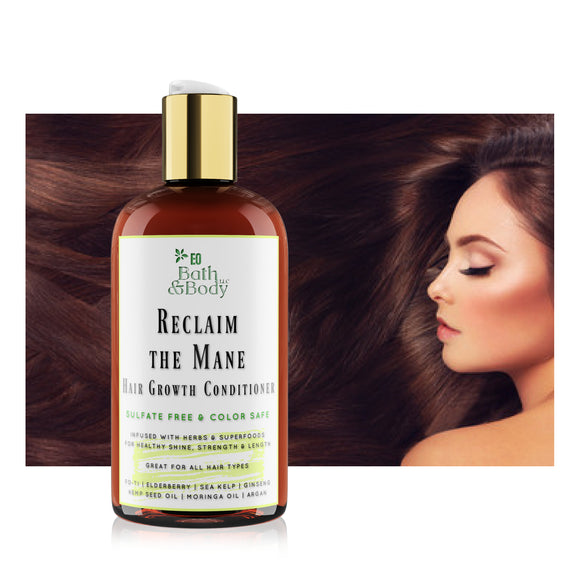 Reclaim the Mane Hair Growth Conditioner | Leading Edge Innovative Ingredients | Professionally Formulated | Vegan | Gluten Free | Color Safe | Choose Scent or Fragrance Free | 8 fl oz - Earth's Own Bath & Body