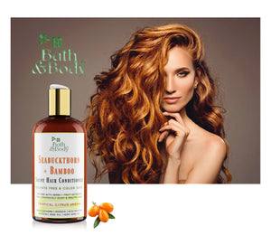 Seabuckthorn + Bamboo Shiny Hair Conditioner | Shine & Strength Enhancing | Professionally Formulated | Vegan | Color Safe | Tropical Citrus Aroma | 8 fl oz - Earth's Own Bath & Body