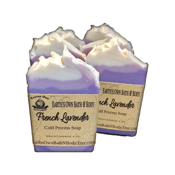 Lavender Cold Process Handmade Soap Bar | Long Lasting Calming Aroma | Vegan | Gluten Free | Premium Luxurious Quality | Approx 4 oz Bar