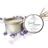 French Lavender Luxury Soy Wax Candle | 6 oz Travel Tin | Hand Poured | Zero Waste & Reusable Tin | Minimalistic Design | Hemp or Cotton W