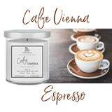 Cafe Vienna Luxury Coconut + Soy Wax Wood Wick Candle | 11 oz Glass Tumbler with Silver Lid | Hand Poured | Zero Waste & Reusable
