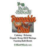 Pumpkin Chai Foaming Bath Bomb | Made with Organic Moringa Oil, Hemp Seed Oil & Shea Butter | Soothing | Moisturizing | Relaxing | Vegan