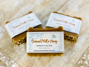 Oatmeal Milk n Honey | Natural Artisan Soap Bar | Manuka Honey | Gentle for all Skin Types | Gluten Free  | Gift | Baby | 5 oz