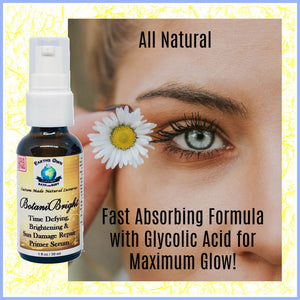 BotaniBright Natural Skin Brightening  & Sun Damage Repair Serum | Glycolic Acid Primer Serum for Gorgeous Glow | Vegan | 1 fl oz