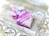 Sea Salt Orchid Square Foaming Bath Bombs | Made with Organic Moringa Oil & Shea Butter | Gift | Stocking Stuffer | Vegan | 2 Pack