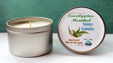 Eucalyptus Menthol Sinus Relief Soy Candle | Hand Poured | Stocking Stuffer | Unique Gift | Eco Friendly | Reusable Tin | Vegan | 8 oz